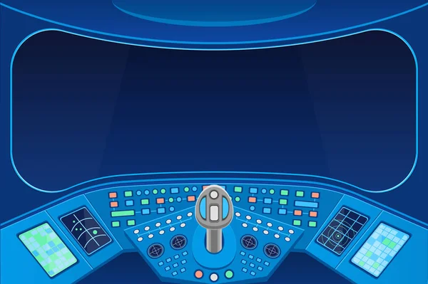 Uzay gemisi kabin iç ve boş View'deki kartı vektör arka plan — Stok Vektör