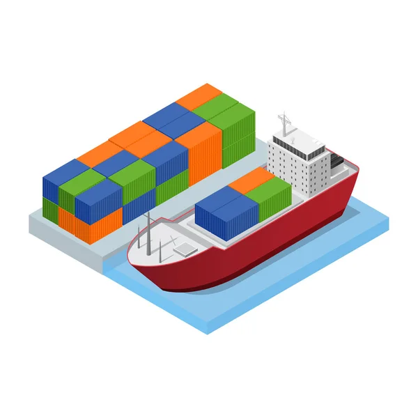 Logistic Service Business Concept Isometric View (em inglês). Vetor — Vetor de Stock