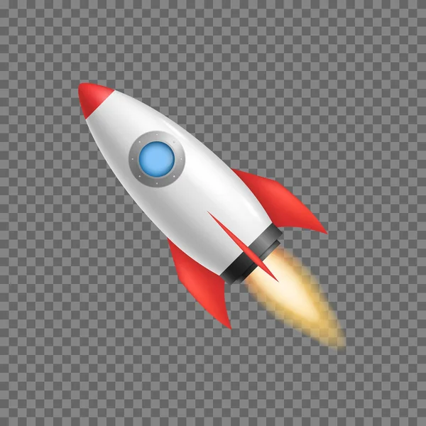 Realistic 3d Detailed Rocket Space Ship. Vector — Stock Vector