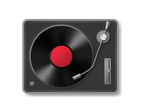 Realistic 3d Detailed Retro Vinil Record Player. Vector — Stock Vector