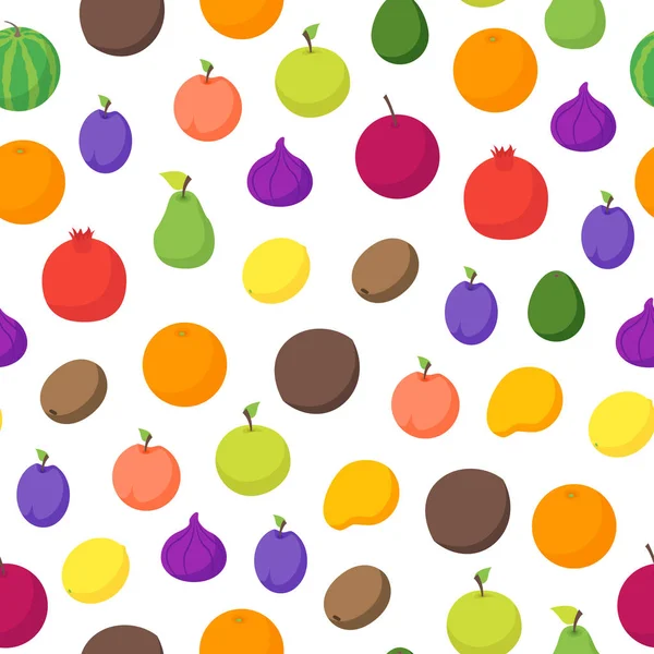 Frutas y bayas 3d patrón sin costura fondo Isométrico Vista. Vector — Vector de stock