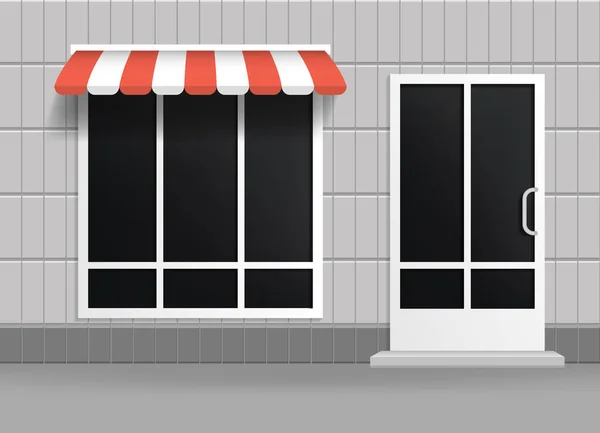 Realistisk 3d detaljerad Store byggnad fasad. Vektor — Stock vektor