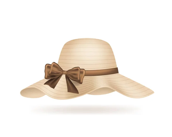 Ρεαλιστική 3d λεπτομερείς γυναίκα μπεζ καπέλο. Διάνυσμα — Διανυσματικό Αρχείο