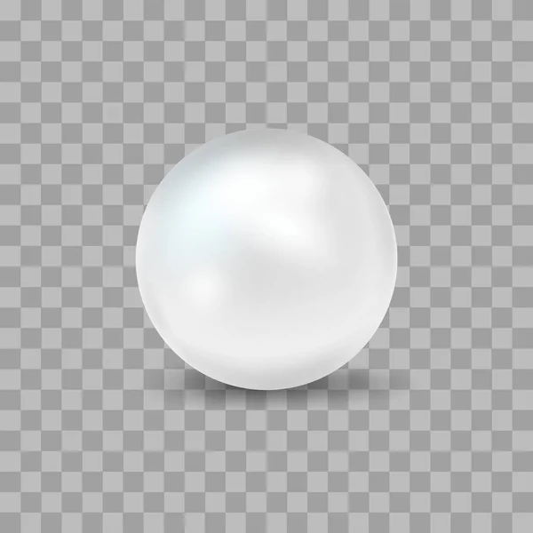 Realistische detaillierte 3D-Perle auf transparentem Hintergrund. Vektor — Stockvektor