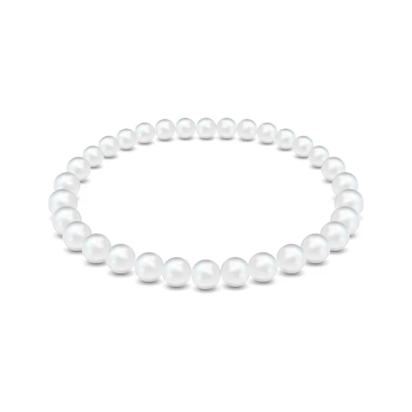 Plantilla de diseño redondo de perlas 3d detallada realista. Vector — Vector de stock