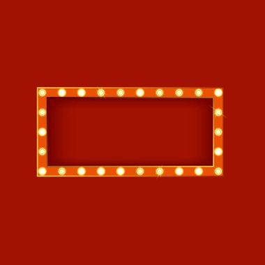 Realistic Detailed 3d Glowing Sign Rectangle. Vector clipart