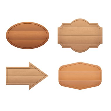 Gerçekçi detaylı 3d ahşap Komiteler ayarlayın. Vektör