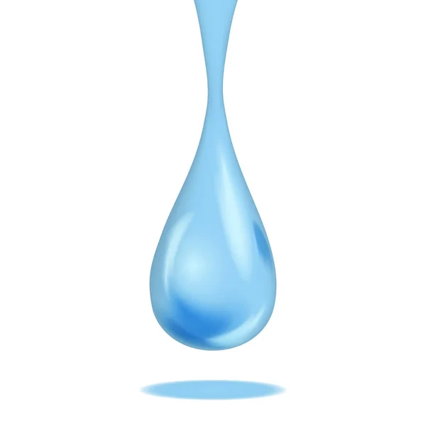 Realista detalhada 3d brilhante Blue Drop. Vetor —  Vetores de Stock