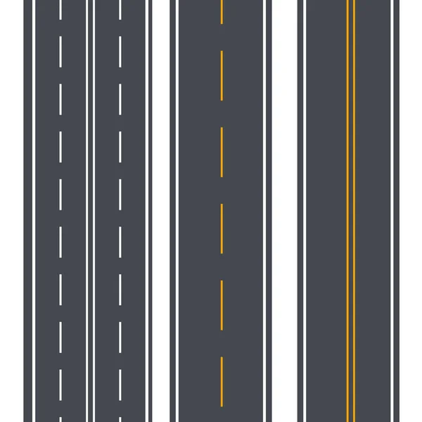 Ευθεία δρόμους διαφορετικούς τύπους χωρίς ραφή πρότυπο υπόβαθρο. Διάνυσμα — Διανυσματικό Αρχείο