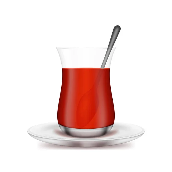 Réaliste 3d détaillée tasse de thé turc. Vecteur — Image vectorielle