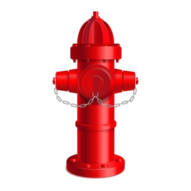 Realistic 3d Detailed Red Fire Hydrant. Vector clipart