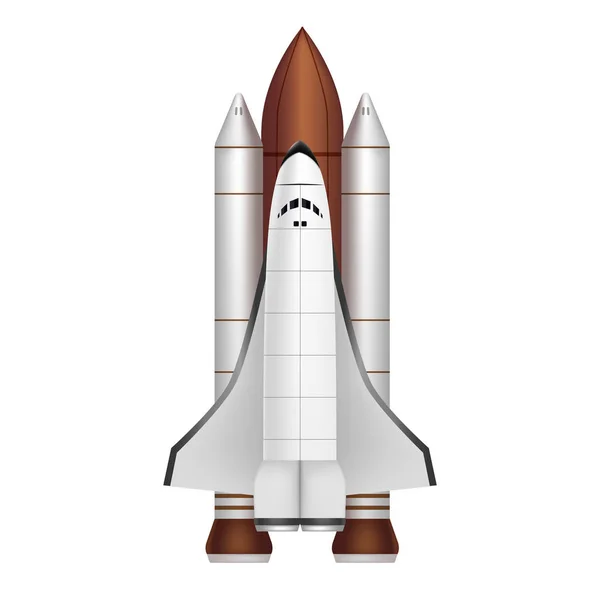 Realista 3d detallado transbordador espacial despega. Vector — Vector de stock