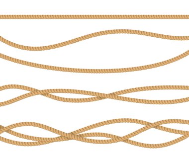 Realistic 3d Detailed Rope for Decoration. Vector clipart
