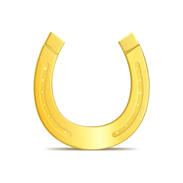 Realistisk 3d detaljerad glänsande Gold Horseshoe. Vektor — Stock vektor
