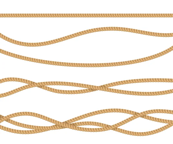 装飾のための現実的な 3 d の詳細ロープです。ベクトル — ストックベクタ