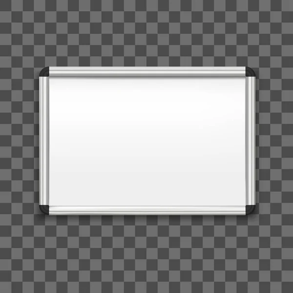 Realistic Detailed 3d Whiteboard on a Transparent Background. Vector — Stock Vector