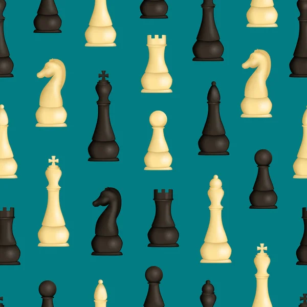 Ρεαλιστική λεπτομερείς 3d πιόνια σκακιού απρόσκοπτη μοτίβο φόντου. Διάνυσμα — Διανυσματικό Αρχείο