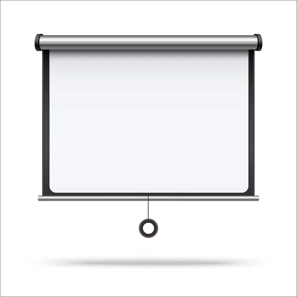 Plantilla de pantalla de proyector en blanco detallado realista 3d Mockup. Vector — Archivo Imágenes Vectoriales