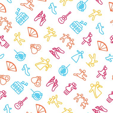 İşaretler ince çizgiyi Seamless Modeli arka dans. Vektör