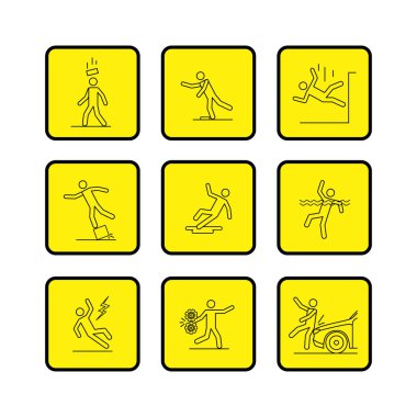 Ortak kazalar işaretleri siyah ince çizgisi simgesinde Box Set. Vektör