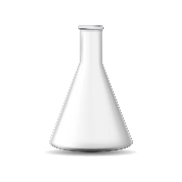 Realistica dettagliata 3d vetro chimico laboratorio Flask. Vettore — Vettoriale Stock