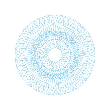 Guillochlu rozet işareti ince renk mavi kutsal kişilerin resmi satır. Vektör