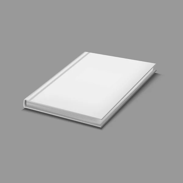 Realista detalhada 3d branco branco capa dura modelo de livro Mockup. Vetor —  Vetores de Stock