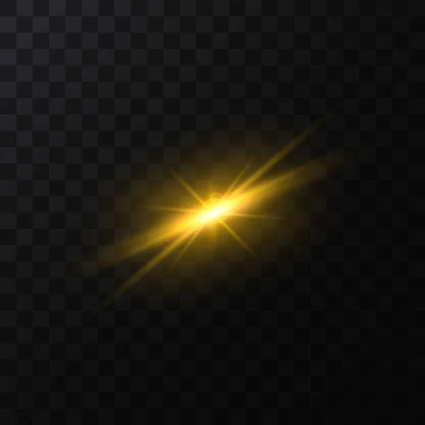 Realista detallada 3d Golden Star Light Sparkle. Vector — Archivo Imágenes Vectoriales