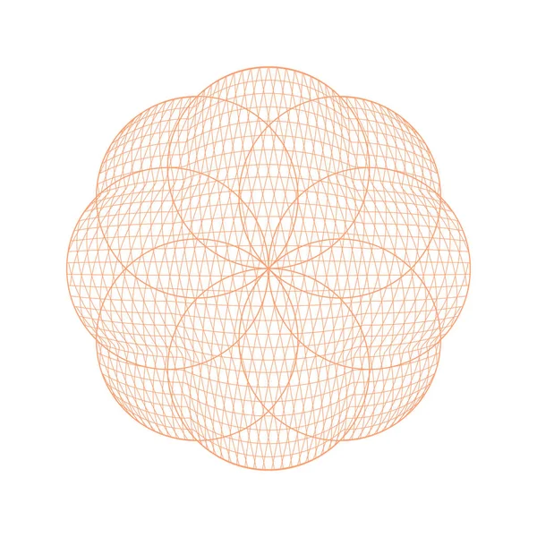 Guilloche rosett cirkulär underteckna färgikonen tunn linje. Vektor — Stock vektor