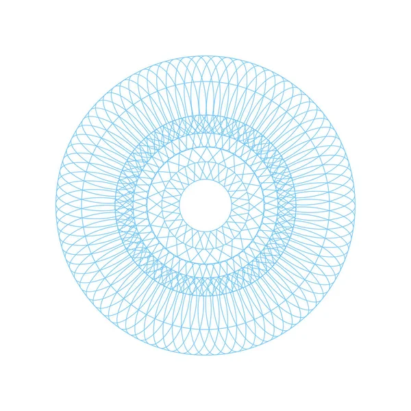 Guilloché Rosette Zeichen Farbe dünne Linie blaues Symbol. Vektor — Stockvektor