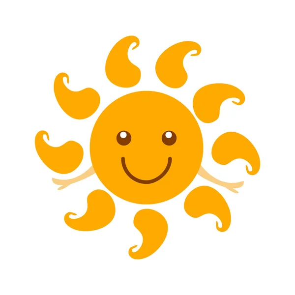 Kreslený charakter předpověď počasí znamení šťastné Sun. vektor — Stockový vektor