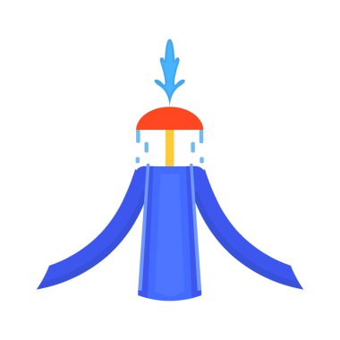 Aile için karikatür Aquapark Bahçesi öğe. Vektör