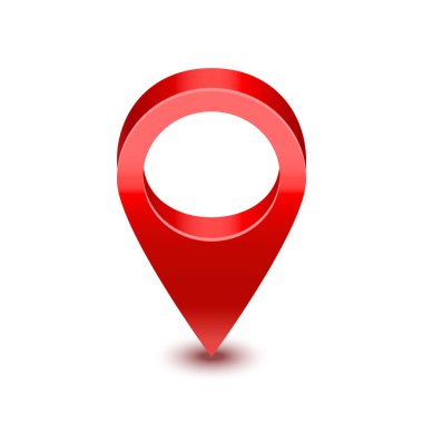 Realistic Detailed 3d Red Map Pointer Pin. Vector clipart