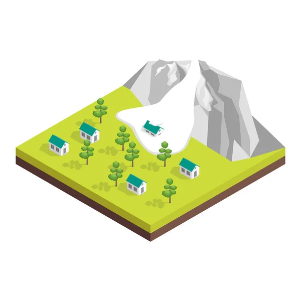 Nature Disaster Concept 3d Isometric View. Vector — Stock Vector