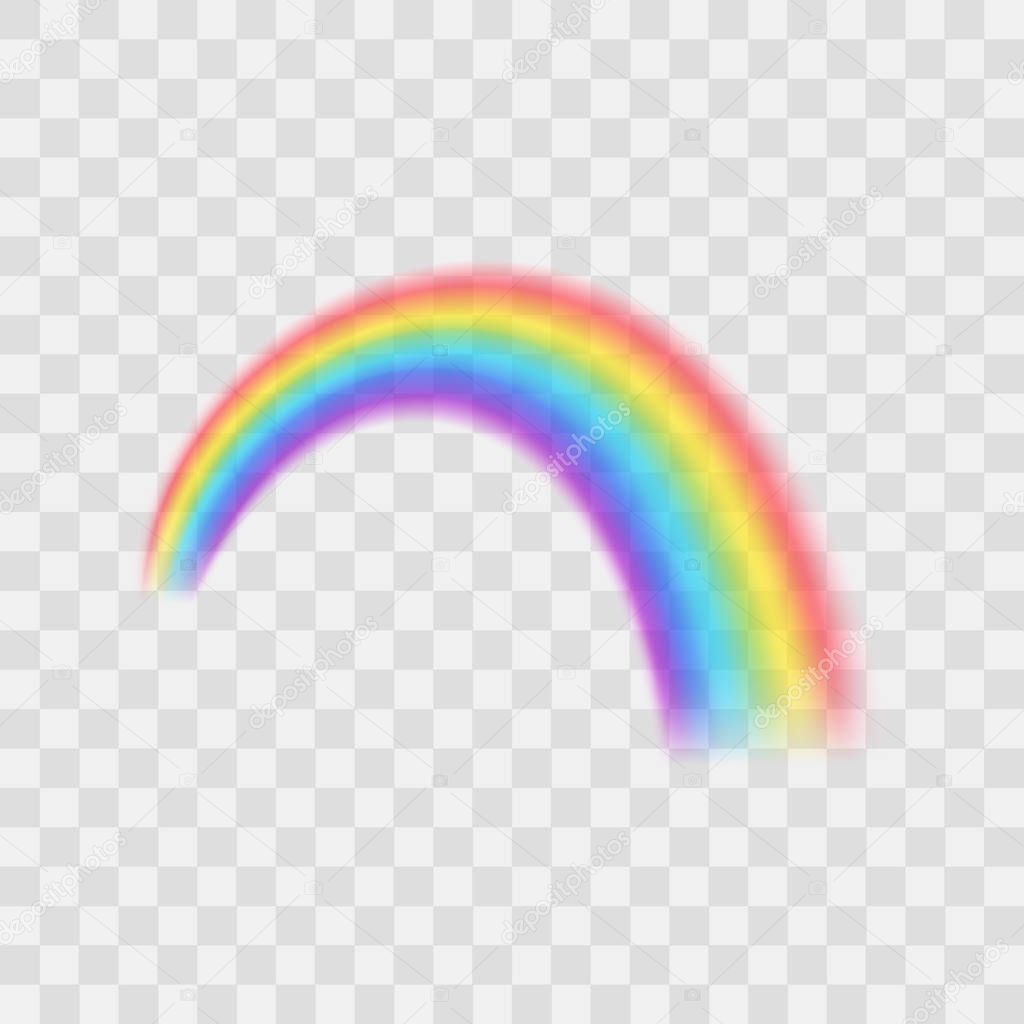Realistic Detailed 3d Rainbow on a Transparent Background. Vector