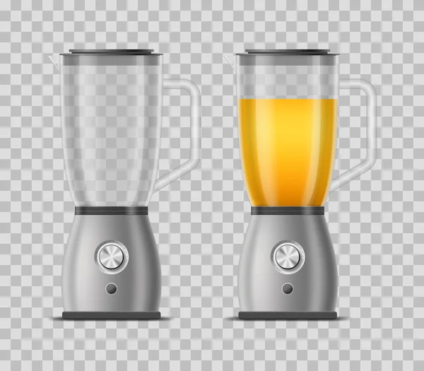 Realistisk 3D detaljerad juicer mixer set. Vektor — Stock vektor