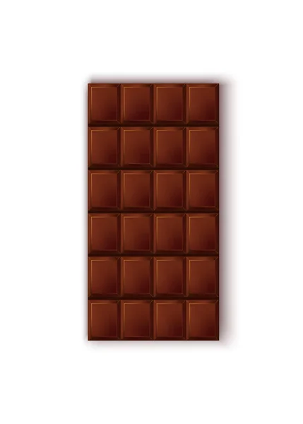 Realistische detaillierte 3D-Schokolade auf einem Hintergrund. Vektor — Stockvektor