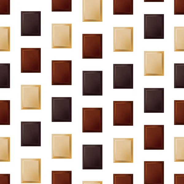 현실적인 상세한 3D 초콜릿 원활한 패턴 배경. 벡터 — 스톡 벡터