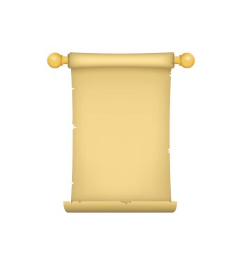 Gerçekçi Detaylı 3d Eski Kağıt Kaydırma. Vektör