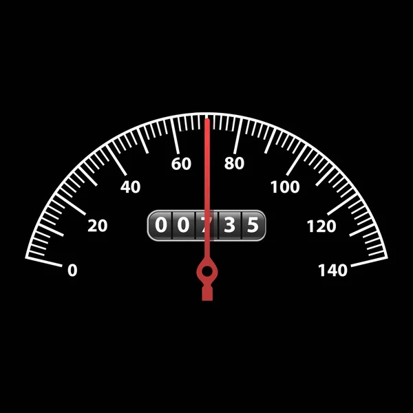 Реалістична детальна панель 3d спідометра автомобіля на темряві. Векторні — стоковий вектор