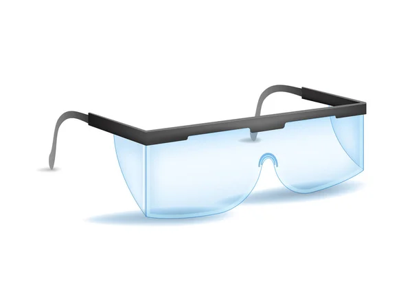 Realistische detaillierte 3D-Sicherheitsbrille aus Kunststoff. Vektor — Stockvektor