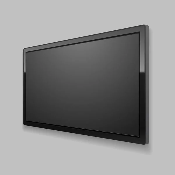 Tela de TV LED 3D detalhada realista. Vetor — Vetor de Stock