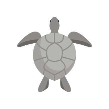 Beyaz Arka Plan Karikatür Big Grey Turtle . Vektör