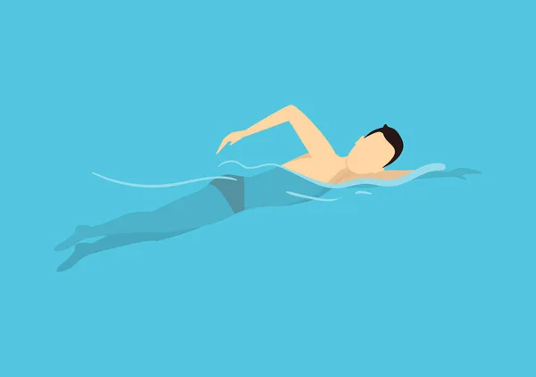 Cartoon Character Swimming or Diving Person. Vector — Stock Vector