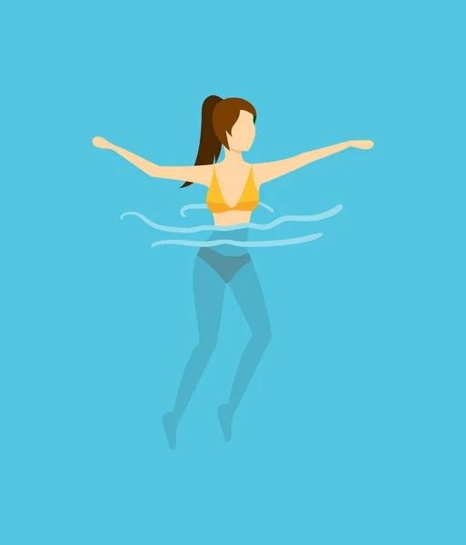 Мультфильм персонаж плавание или дайвинг человек. Вектор — стоковый вектор