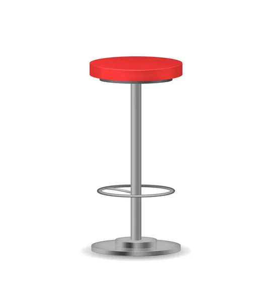 Realistisk detaljerad 3D röd modern barstol. Vektor — Stock vektor