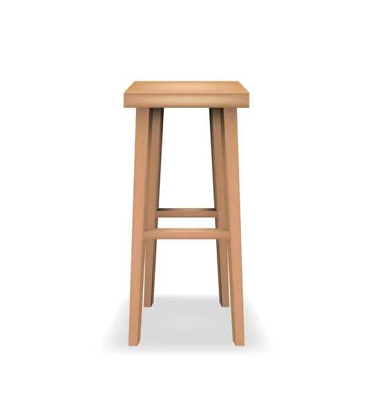 Realistic Detailed 3d Wooden Bar Stool. Vector — Stock Vector