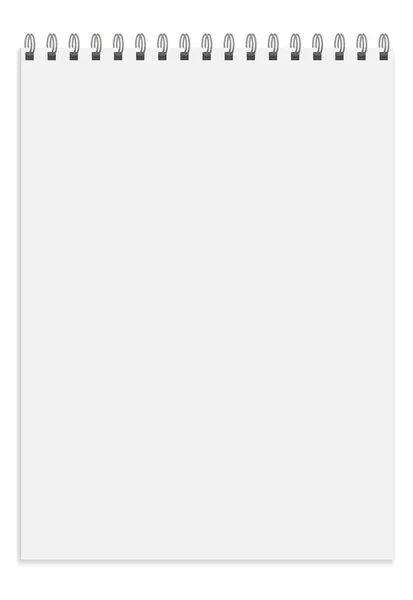 逼真的详细3D记事本和铁线螺旋。向量 — 图库矢量图片