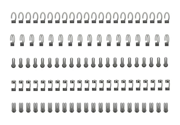 現実的な詳細な 3 d 鉄有線スパイラル セットです。ベクトル — ストックベクタ