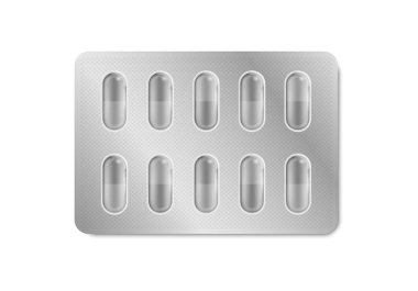 İlaç için Gerçekçi Detaylı 3d Ambalaj. Vektör